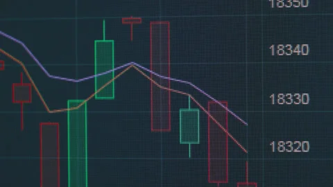 Bitcoin growth on the exchange chart. Vídeo Stock 143834231