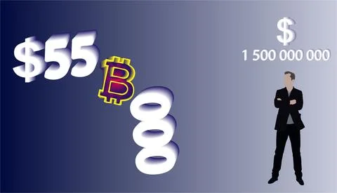 Bitcoin growth Illustrazione stock