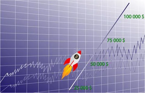 Bitcoin growth Stock Illustration