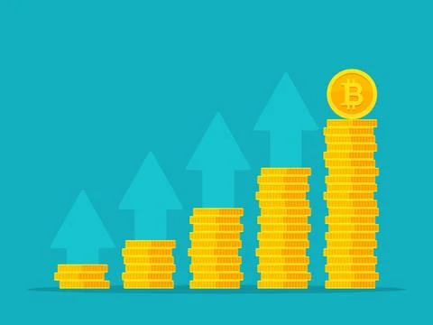 Bitcoin growth vector illustration Stock Illustration