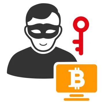 Bitcoin Hacker Icon Stock Illustration