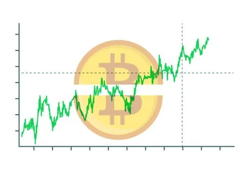 Bitcoin halving and growth Stock Illustration