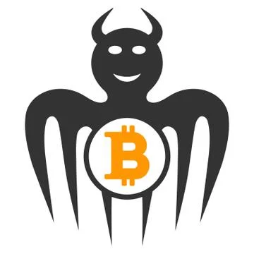 Bitcoin Happy Spectre Devil Flat Icon Stock Illustration