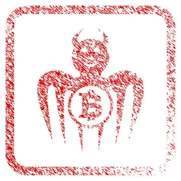 Bitcoin Happy Spectre Devil Framed Stamp 库存插图