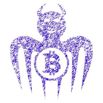 Bitcoin Happy Spectre Devil Icon Grunge Watermark 库存插图