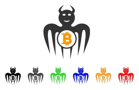 Bitcoin Happy Spectre Devil Vector Icon 스톡 일러스트