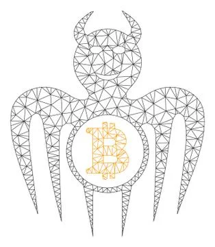 Bitcoin Happy Spectre Devil Vector Mesh Carcass Model Stock Illustration