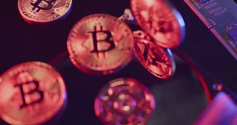 Bitcoin on Hard Drive, Computer components and Crypto currency coins Stock Footage 172077982