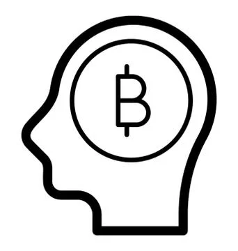 Bitcoin Head Emoji Stock Illustration
