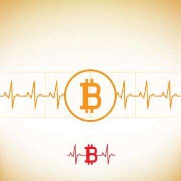 Bitcoin heart cardiogram Stock Illustration