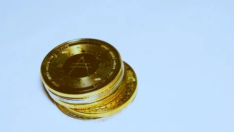 Bitcoin is held by a man in his hand on a black background Stock Footage 234142505