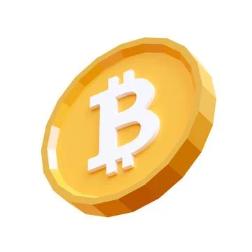 Bitcoin icon 3d rendering isolated on white background Stock Illustration