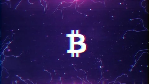 Bitcoin Icon on Circuit Tech Background Video stock 320895232
