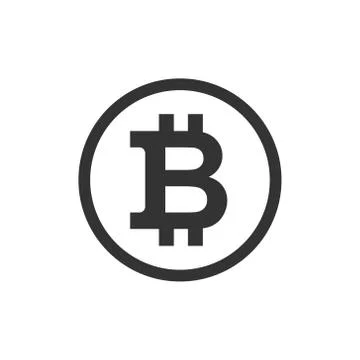 Bitcoin icon in flat style. Blockchain vector illustration on white isolated  Stock Illustration