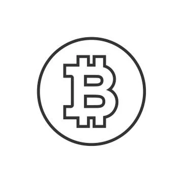 Bitcoin icon in flat style. Blockchain vector illustration on white isolated  Stock Illustration