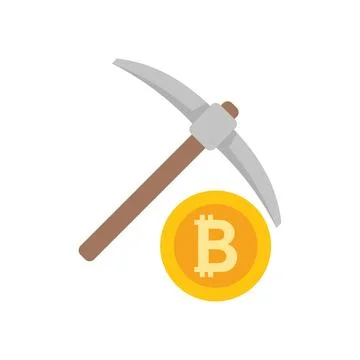 Bitcoin icon flat vector. Crypto business イラスト素材
