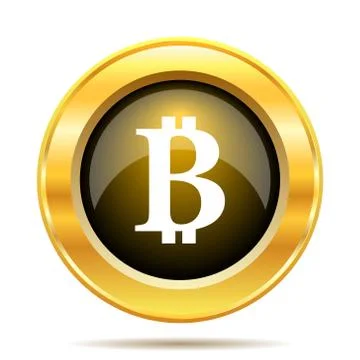 Bitcoin icon. internet button on white background.. Stock Illustration