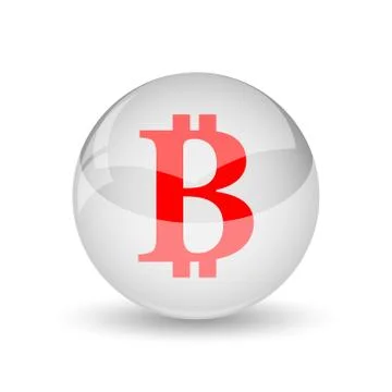 Bitcoin icon. internet button on white background.. Illustrazione stock