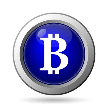 Bitcoin icon. Internet button on white background.. Illustrazione stock