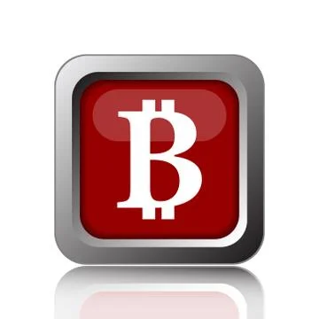 Bitcoin icon. Internet button on white background. Stock Illustration