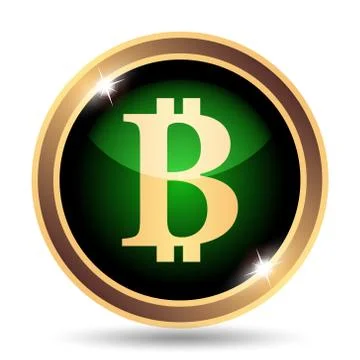 Bitcoin icon. Internet button on white background.. Stock Illustration