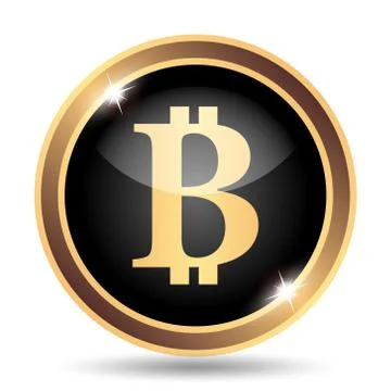 Bitcoin icon. Internet button on white background.. Stock Illustration
