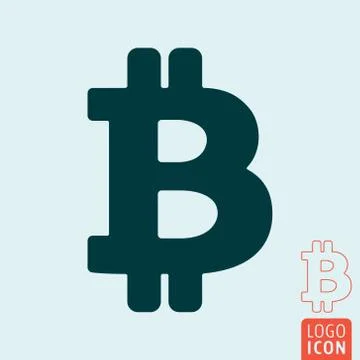 Bitcoin icon line design Stock Illustration