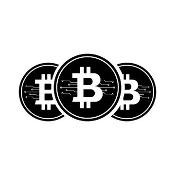 Bitcoin Icon With Micro Scheme. Vector Ilustration. Illustrazione stock