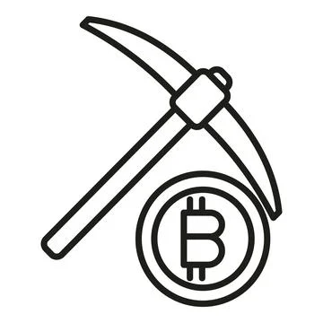 Bitcoin icon outline vector. Crypto business イラスト素材