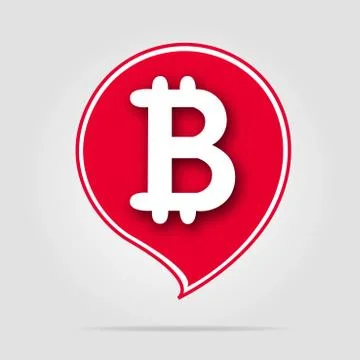 Bitcoin icon red with soft shadow Stock Illustration