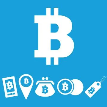 Bitcoin icon set 库存插图