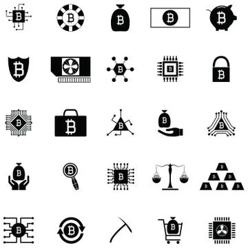 Bitcoin icon set Stock Illustration