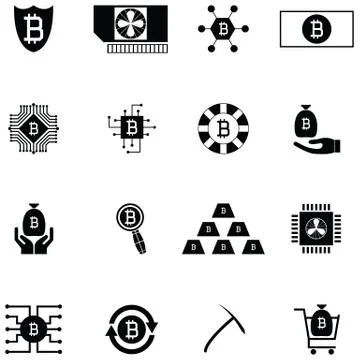Bitcoin icon set Stock Illustration