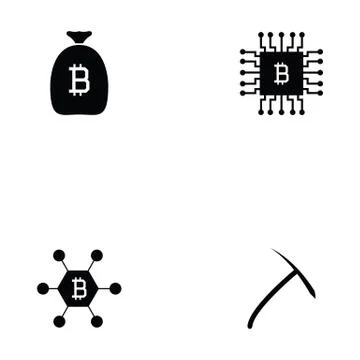 Bitcoin icon set Stock Illustration