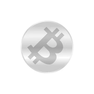 Bitcoin icon silver, cryptocurrency bitcoin coin silver symbol, logo bitcoin  Illustrazione stock