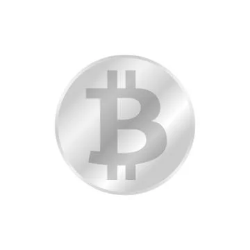 Bitcoin icon silver, cryptocurrency bitcoin coin silver symbol, logo bitcoin  Stock-Illustration