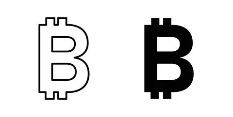 Bitcoin icon. Style is flat and line symbol Stock Illustration
