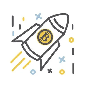 Bitcoin icon thin line Stock Illustration