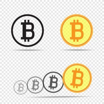 Bitcoin icon transparent background Illustrazione stock