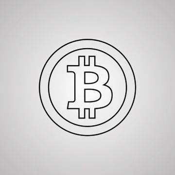 Bitcoin icon vector illustration Linear symbol Stock Illustration