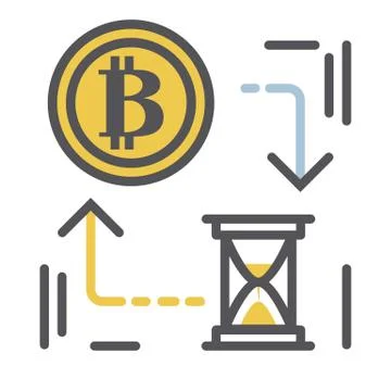 Bitcoin icon vector illustration in modern thin line style. Stock Illustration