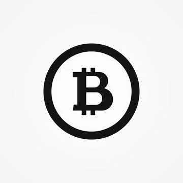 Bitcoin icon vector isolated on white background Illustrazione stock