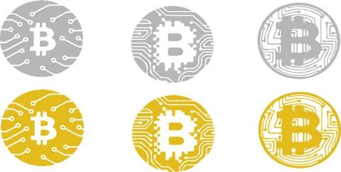 Bitcoin icon on white background Stock Illustration