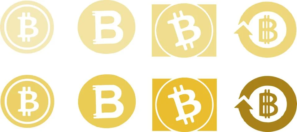 Bitcoin icon on white background Stock Illustration