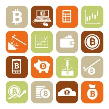 Bitcoin icons Stock Illustration