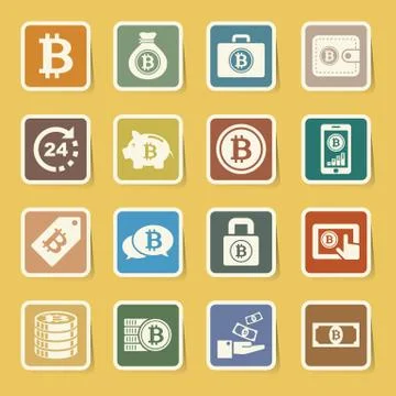 Bitcoin icons set Illustration