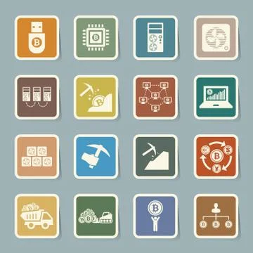 Bitcoin icons set Illustration