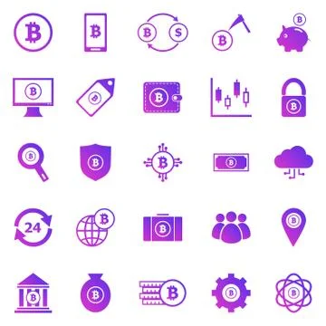Bitcoin icons on white background [Converted] Stock-Illustration