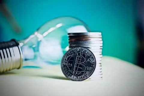 Bitcoin idea concept Stock Photos