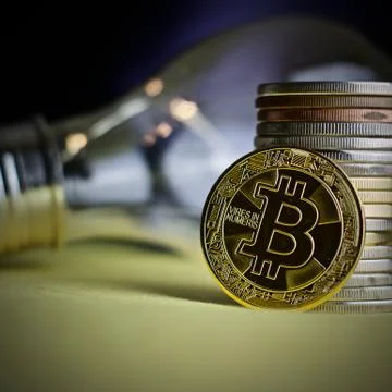 Bitcoin idea concept Stock Photos